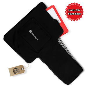 Crafted from heavy-duty, weather-resistant nylon with reinforced handles, this professional carrying case securely holds up to 15 18x24